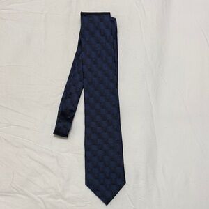 DKNY Dark Blue Checkered Tie